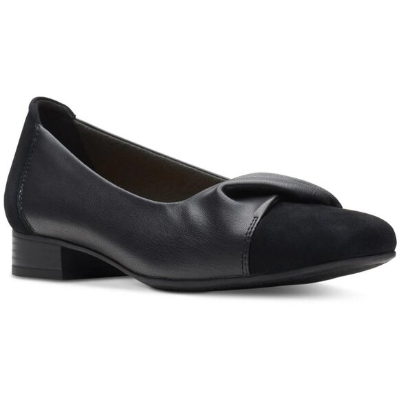 Clarks Tilmont Dalia Pumps Women's Black Combi Leather Classic Flat Size 8.5 - Picture 2 of 5